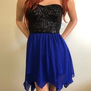 B Darling blue and black sequin dress 5/6